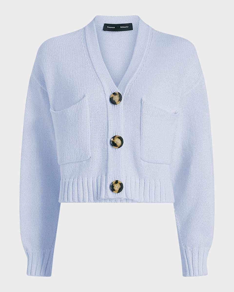 Sofia Cropped Cotton Knit Cardigan